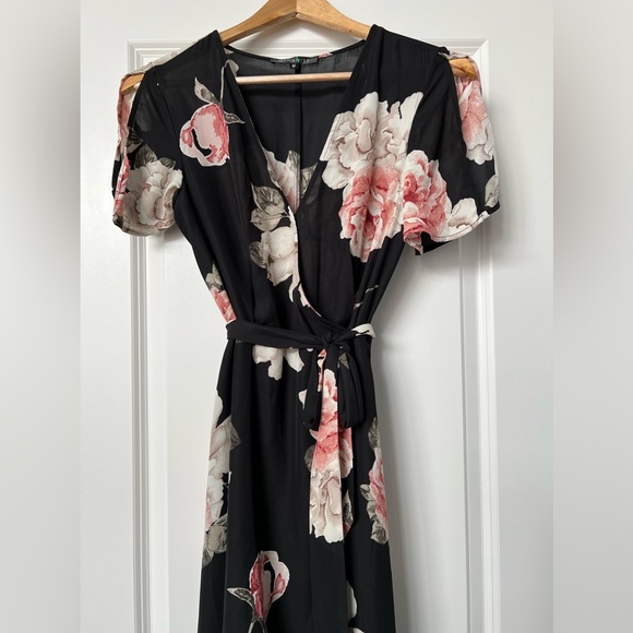 dynamite high low wrap dress size small floral - Picture 4 of 13
